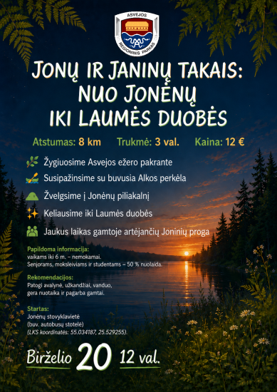 Žygis Jonų ir Janinų takais: nuo Jonėnų iki Laumės duobės