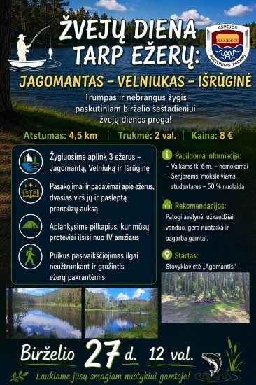 Žvejų diena tarp ežerų: Jagomantas-Velniukas-Išrūginė