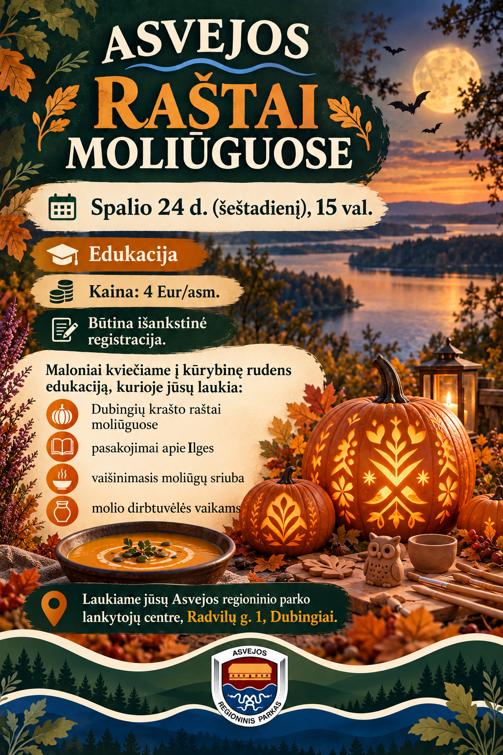 Rudens edukacija „Asvejos raštai moliūguose“!